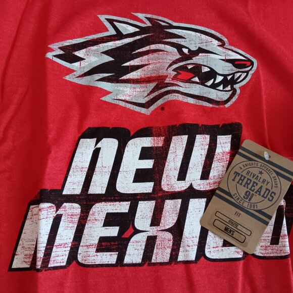 Rivalry Threads New Mexico Lobos Men's NCAA Red Tee - PICK SIZE - Picture 4 of 4